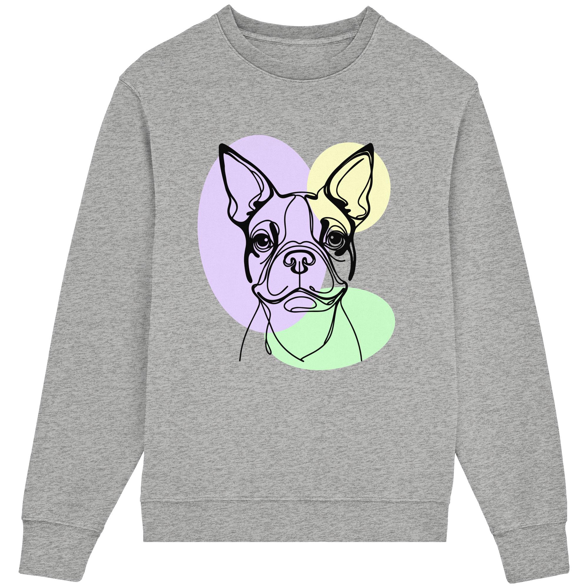 Line Art - Süßer Boston Terrier - Organic Lightweight Sweatshirt