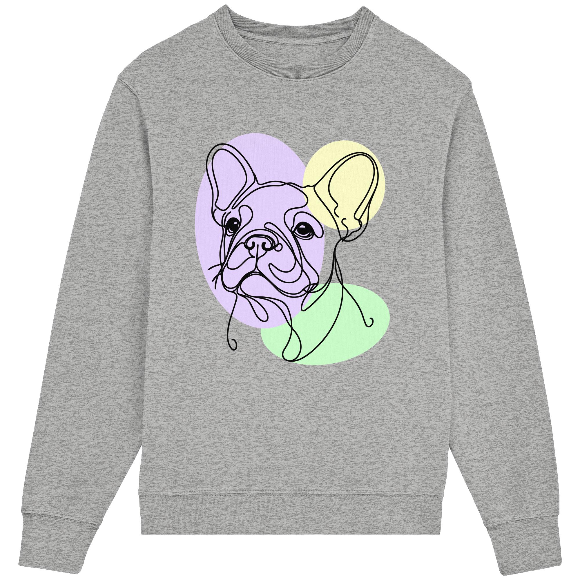Line Art - Süße Französische Bulldogge - Organic Lightweight Sweatshirt