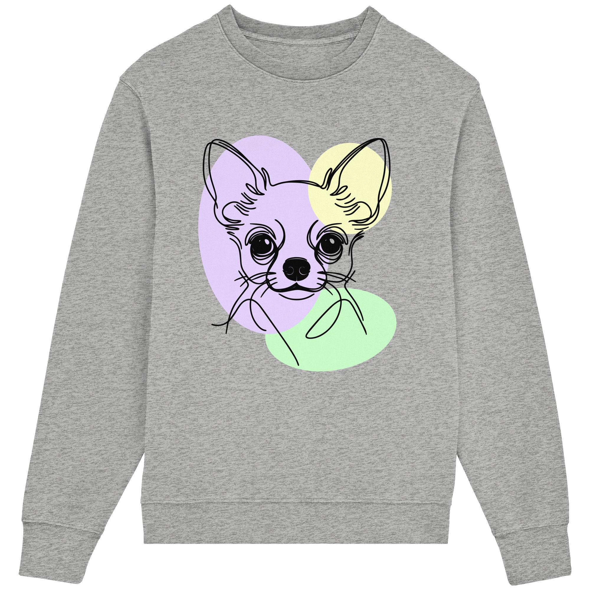 Line Art - Süßer Chihuahua (Kurzhaar) - Organic Lightweight Sweatshirt