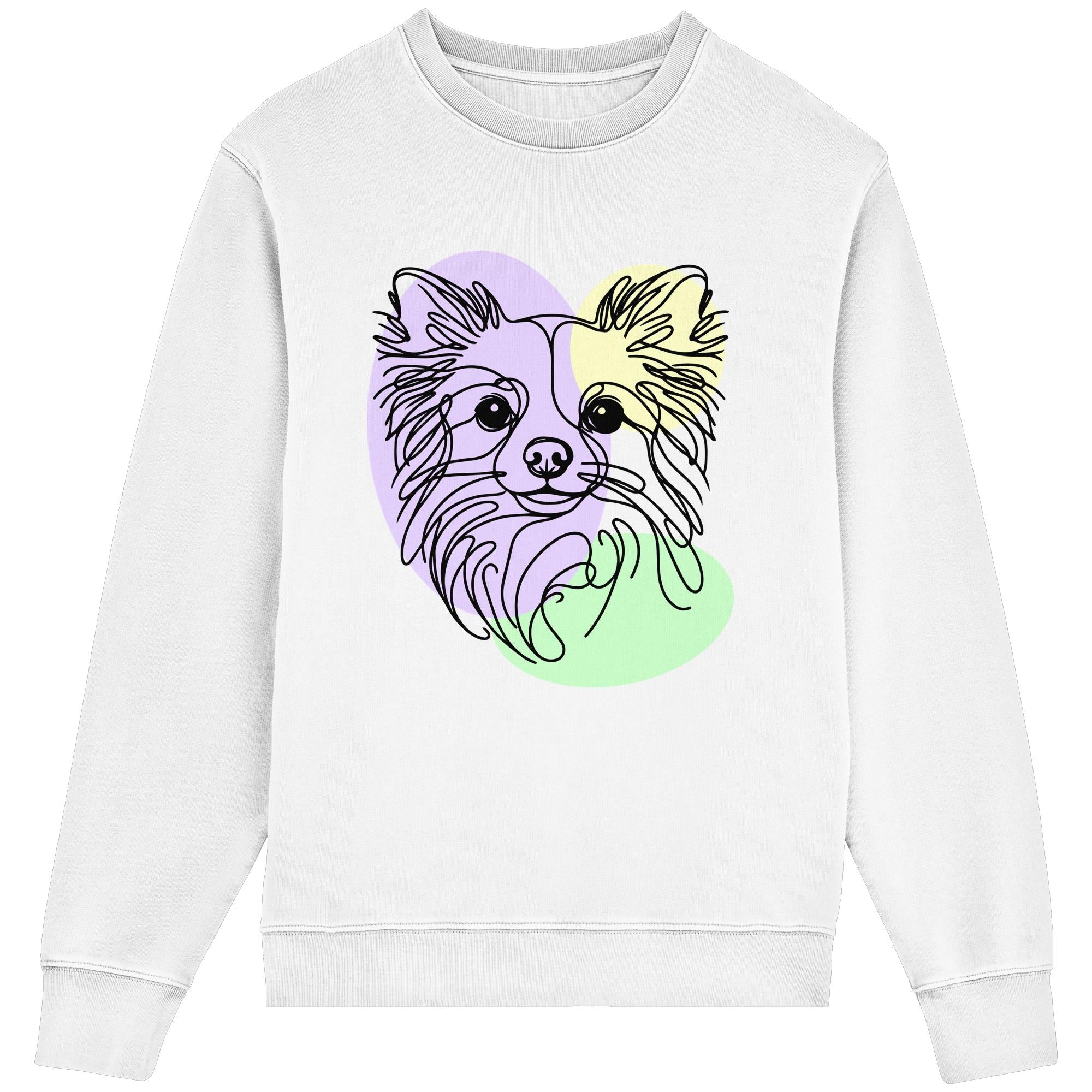 Line Art - Süßer Chihuahua (Langhaar) - Organic Lightweight Sweatshirt