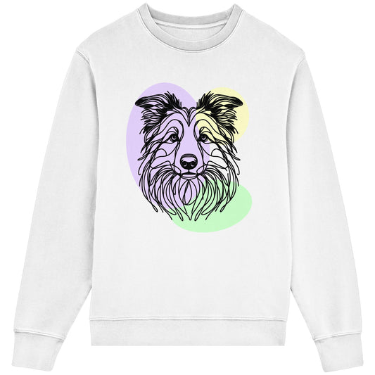 Line Art - Süßer Border Collie - Organic Lightweight Sweatshirt