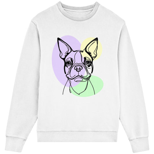Line Art - Süßer Boston Terrier - Organic Lightweight Sweatshirt