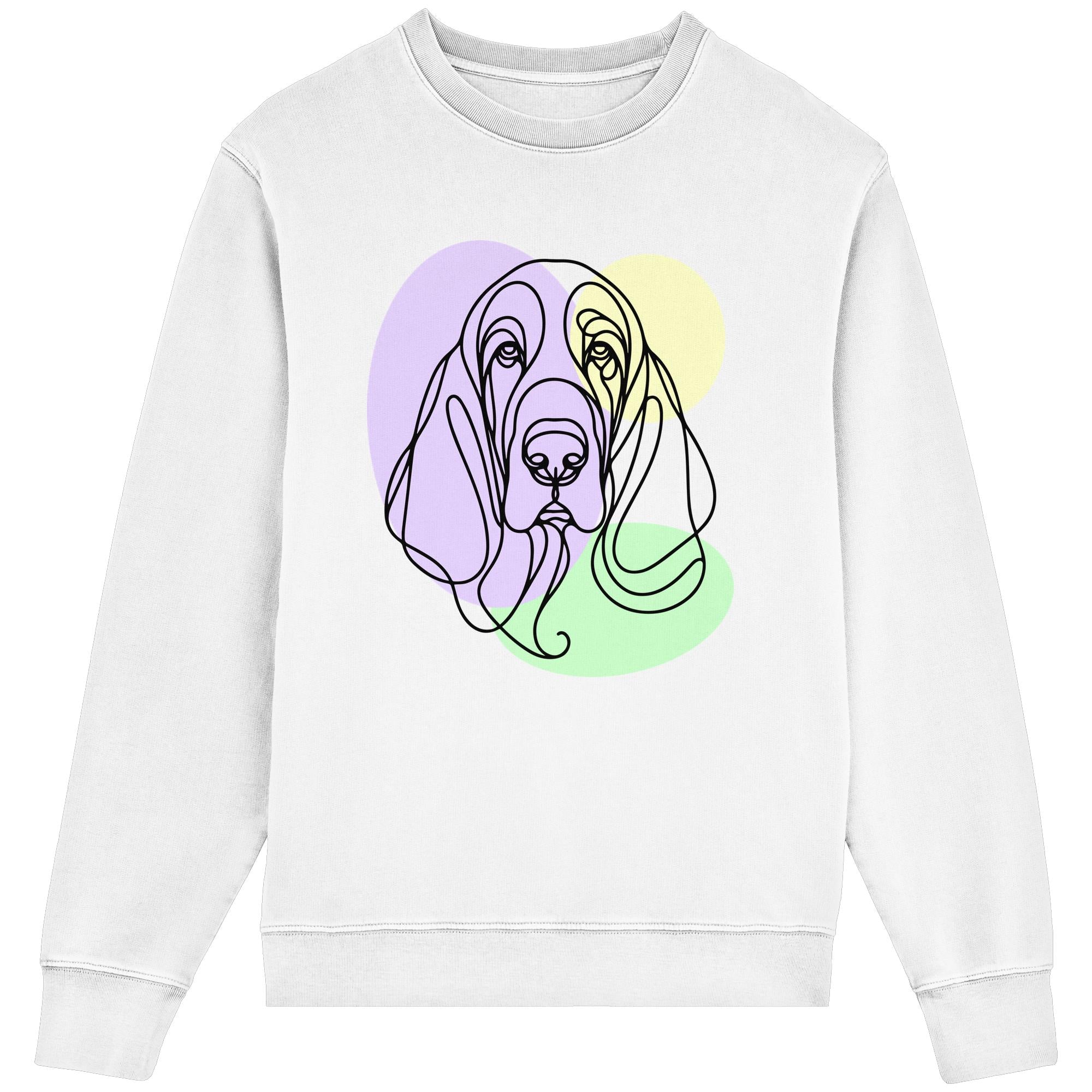 Line Art - Süßer Basset Hound - Organic Lightweight Sweatshirt