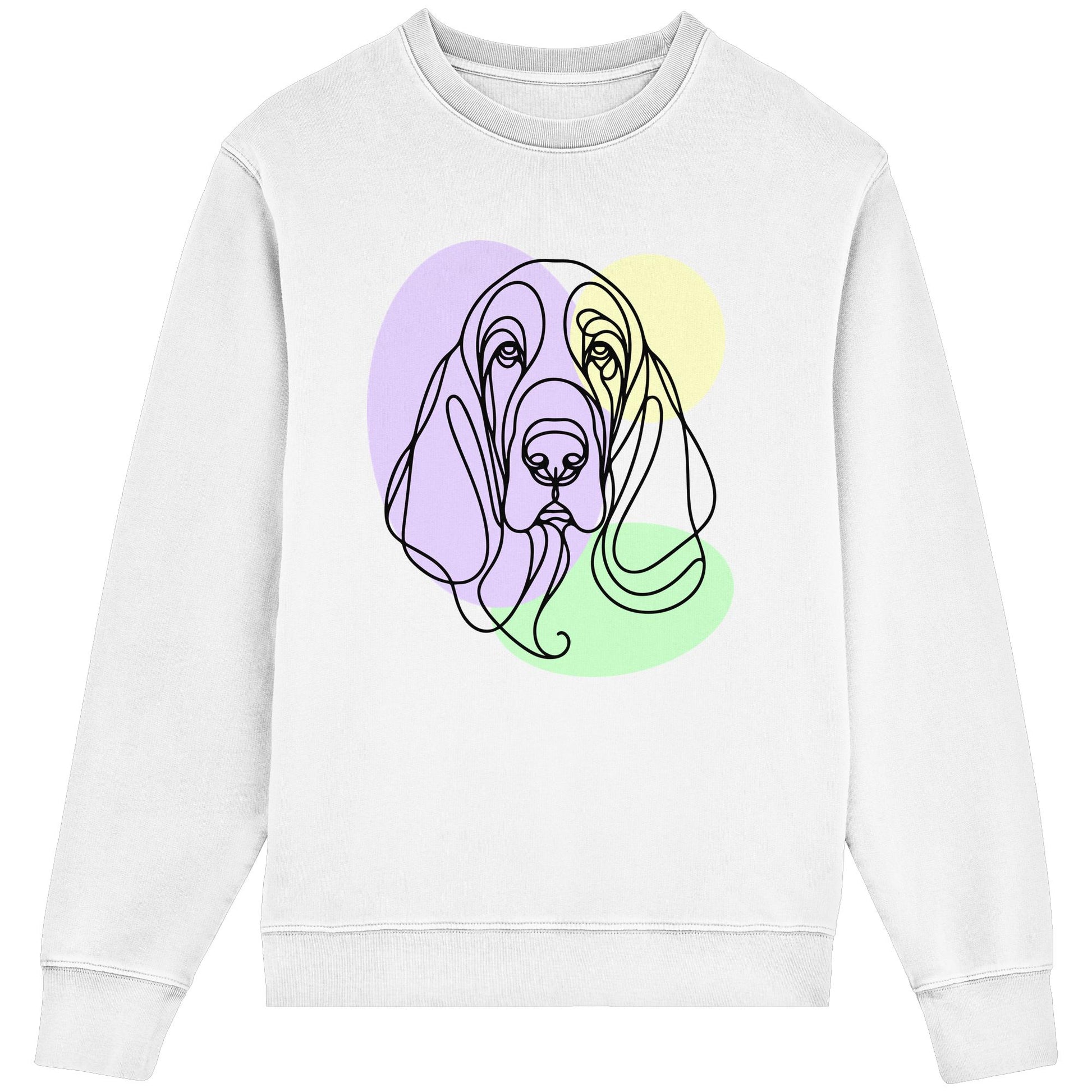 Line Art - Süßer Basset Hound - Organic Lightweight Sweatshirt