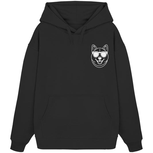 Line Art - Cooler Shiba Inu - Organic Oversize Hoodie