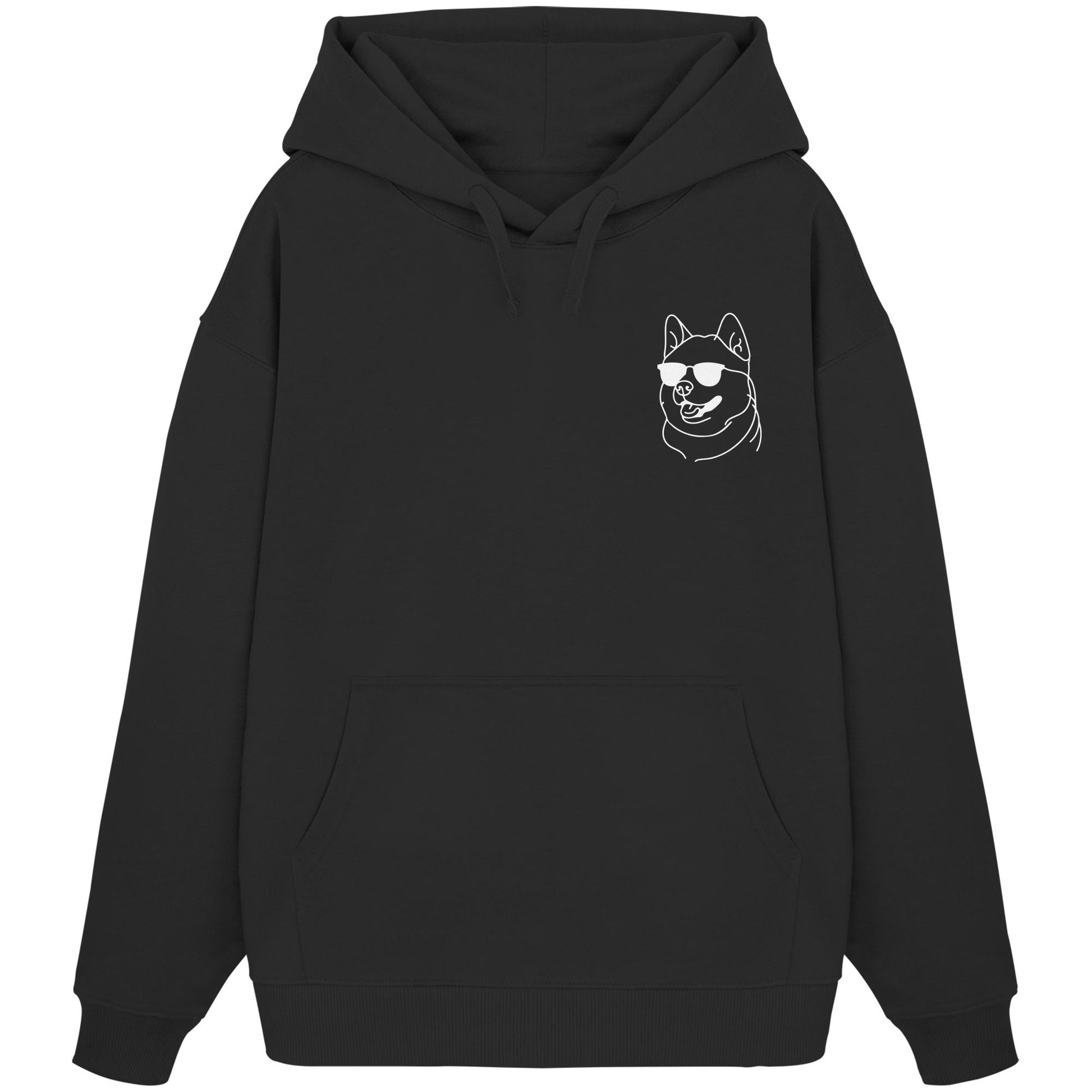 Line Art - Cooler Akita - Organic Oversize Hoodie