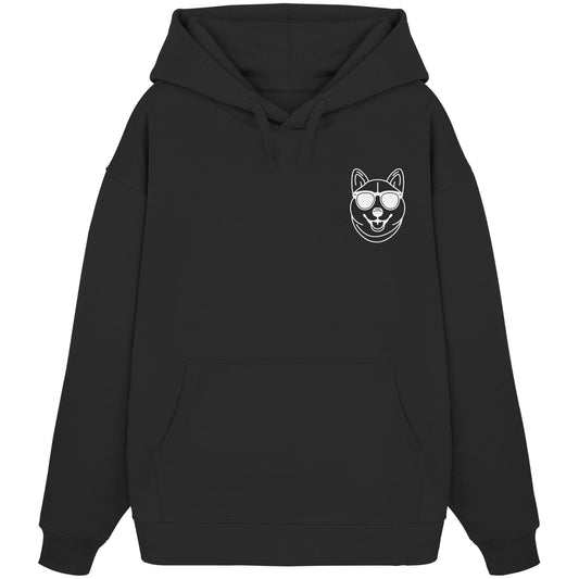 Line Art - Cooler Shiba Inu - Organic Oversize Hoodie