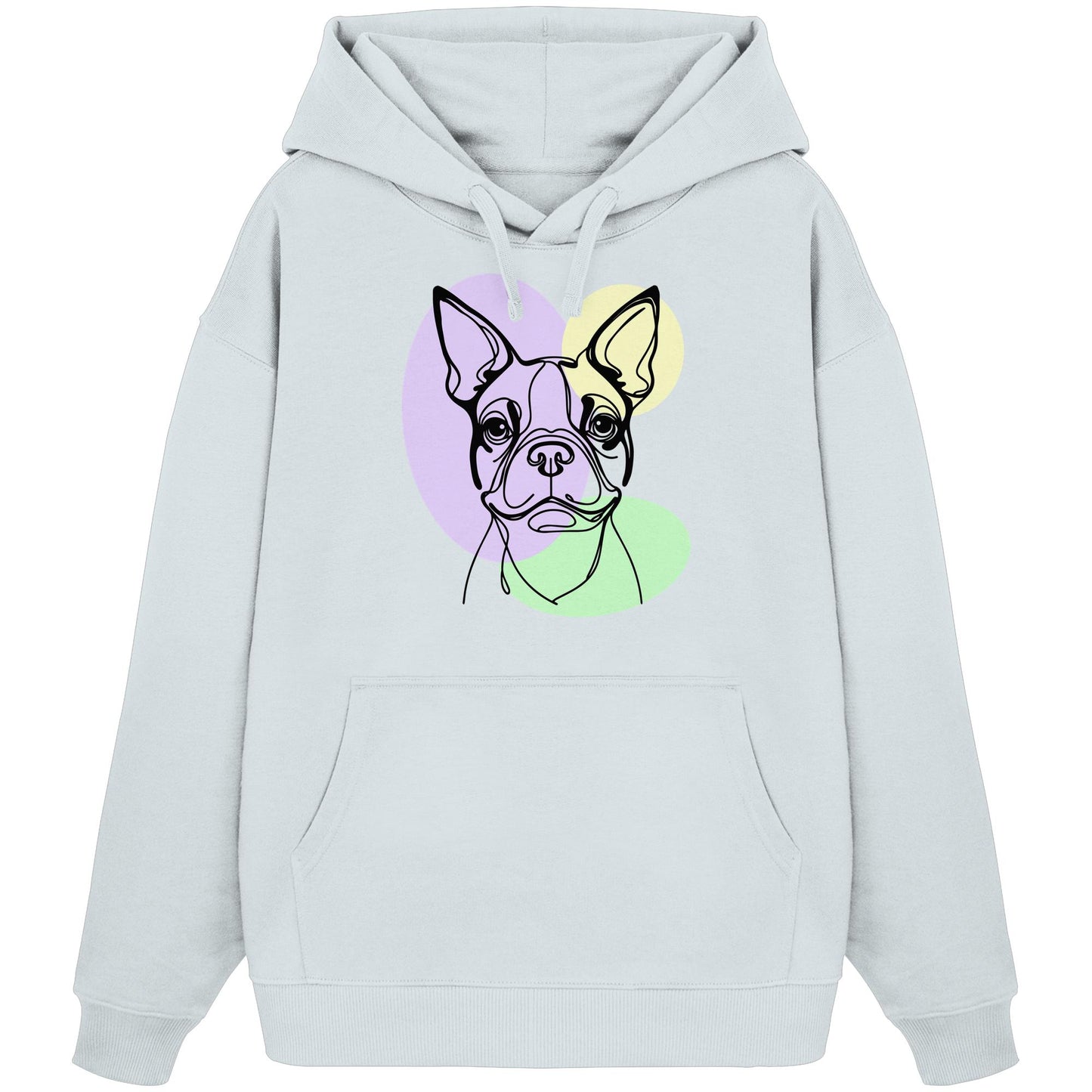 Line Art - Süßer Boston Terrier - Organic Oversize Hoodie