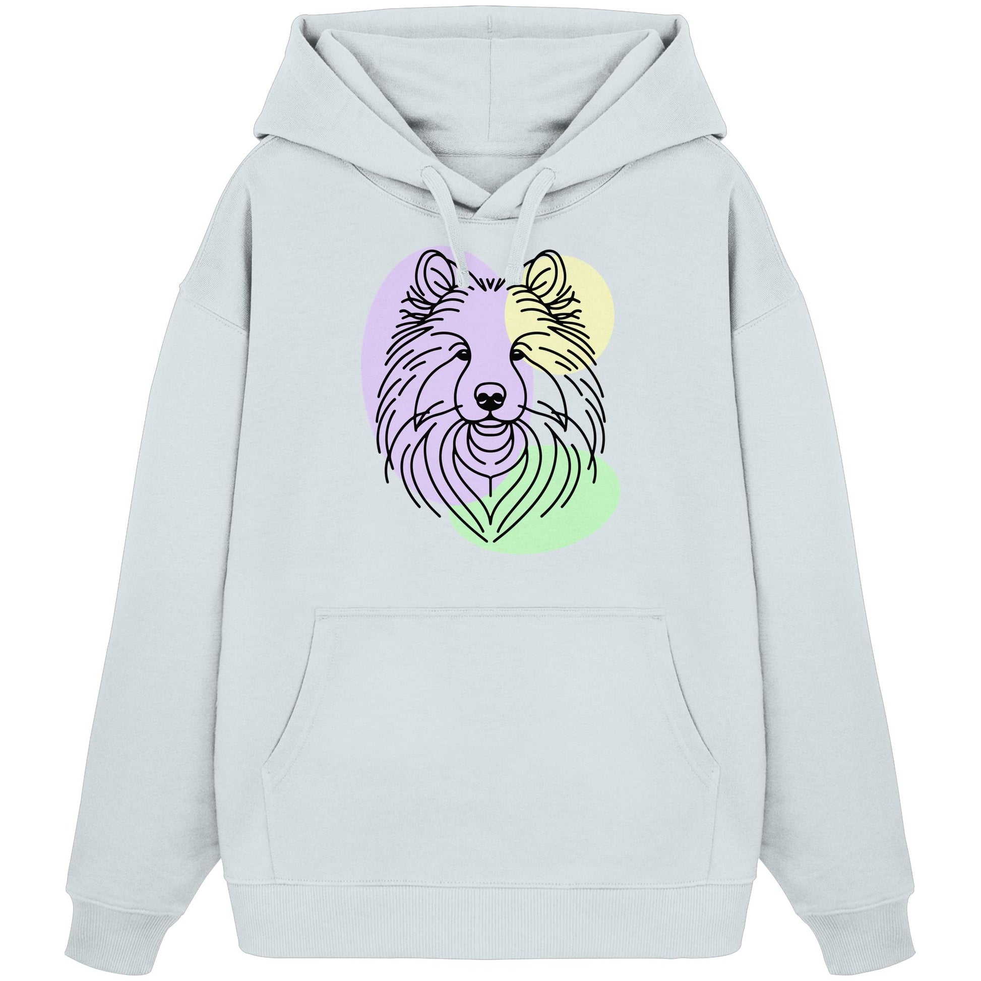 Line Art - Süßer Wolfsspitz - Organic Oversize Hoodie