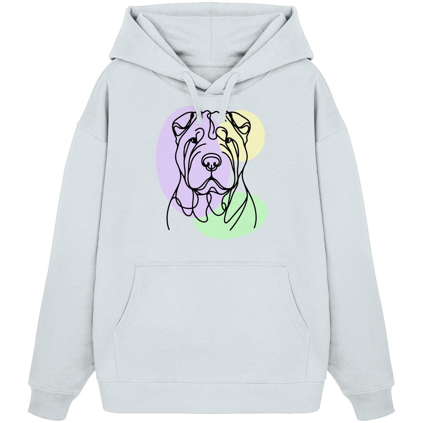 Line Art - Süßer Shar-Pei - Organic Oversize Hoodie