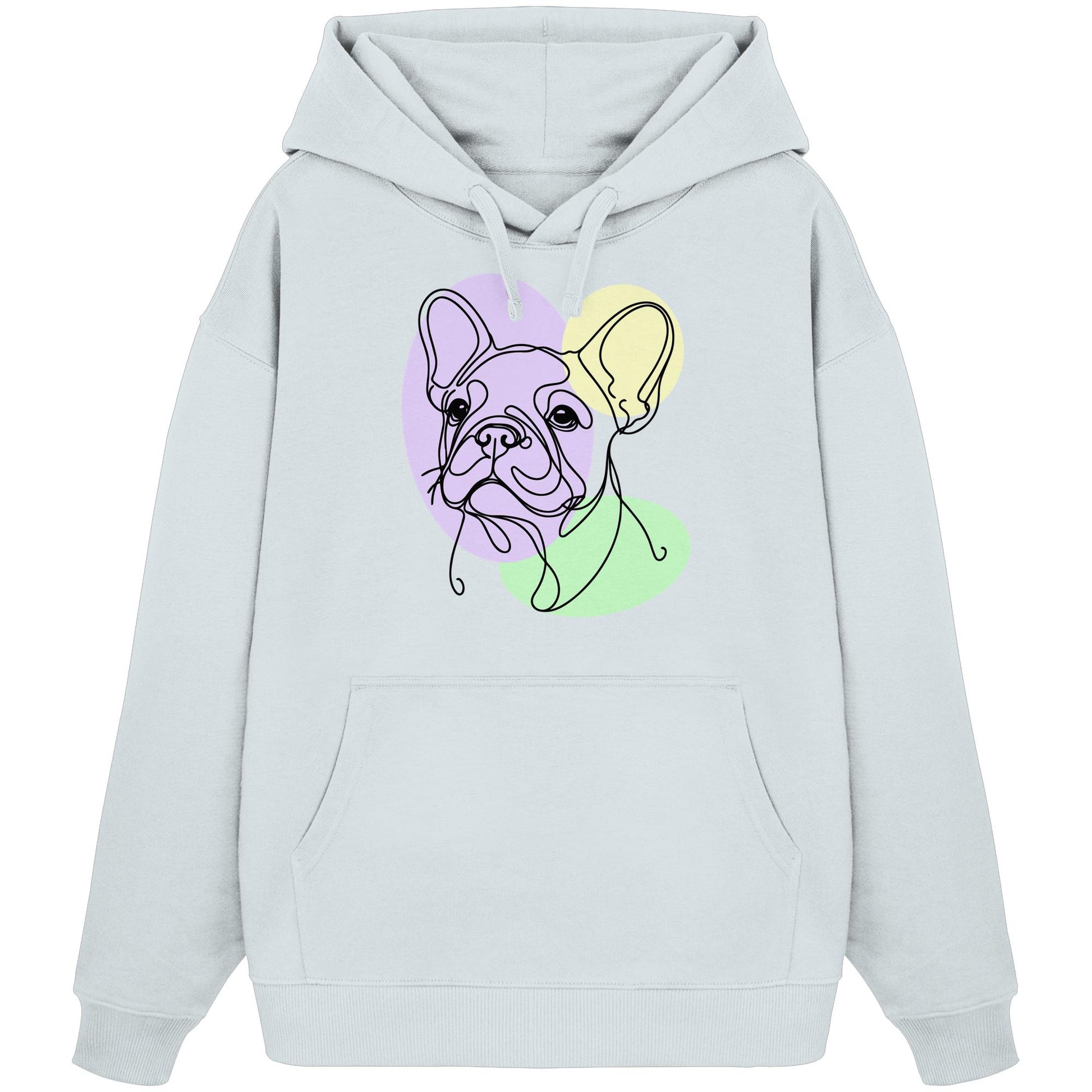 Line Art - Süße Französische Bulldogge - Organic Oversize Hoodie