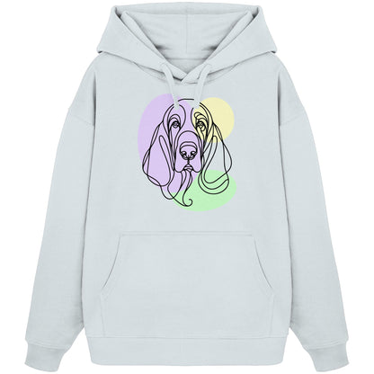Line Art - Süßer Basset Hound - Organic Oversize Hoodie