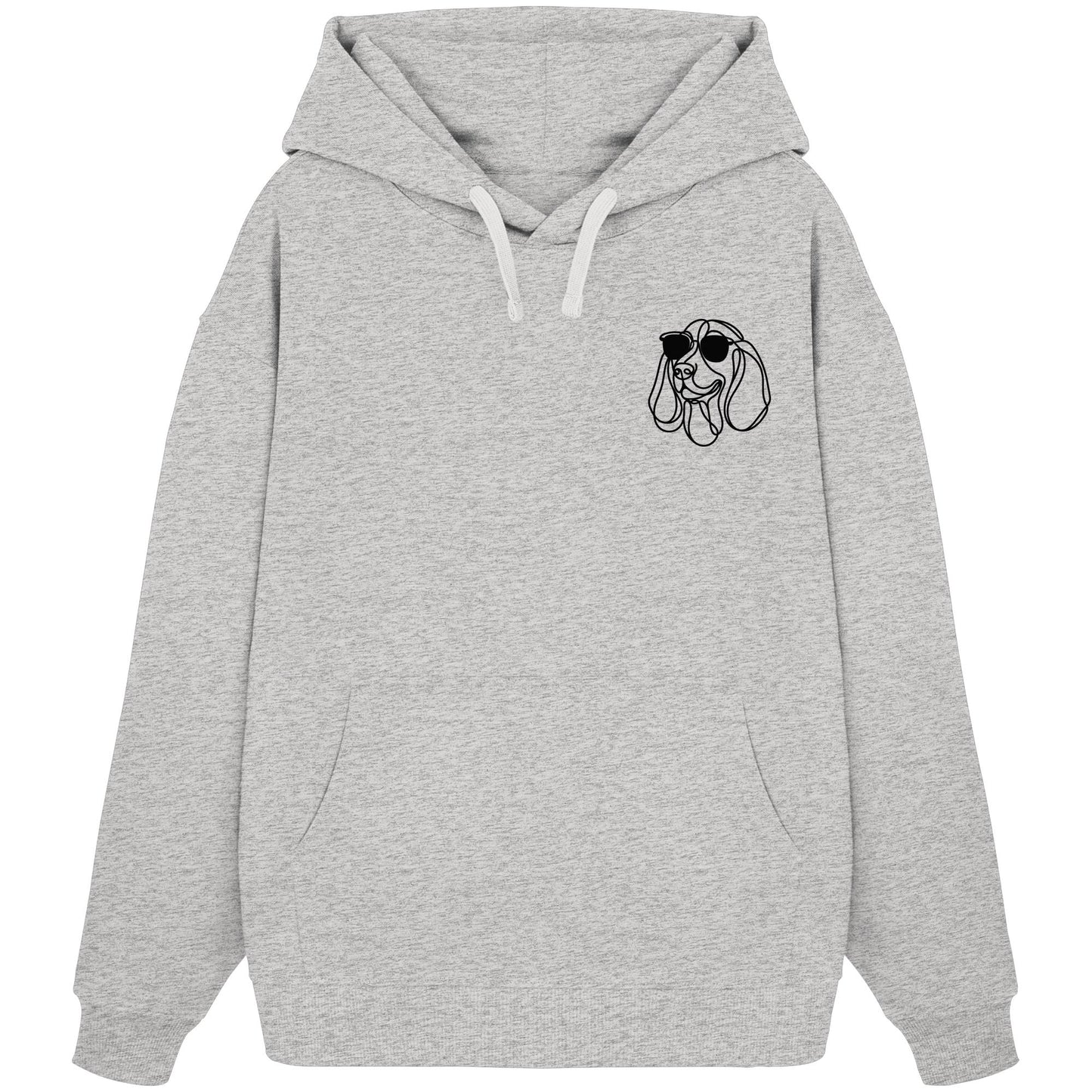Line Art - Cooler Basset Hound - Organic Oversize Hoodie
