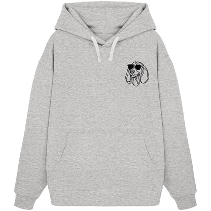 Line Art - Cooler Basset Hound - Organic Oversize Hoodie