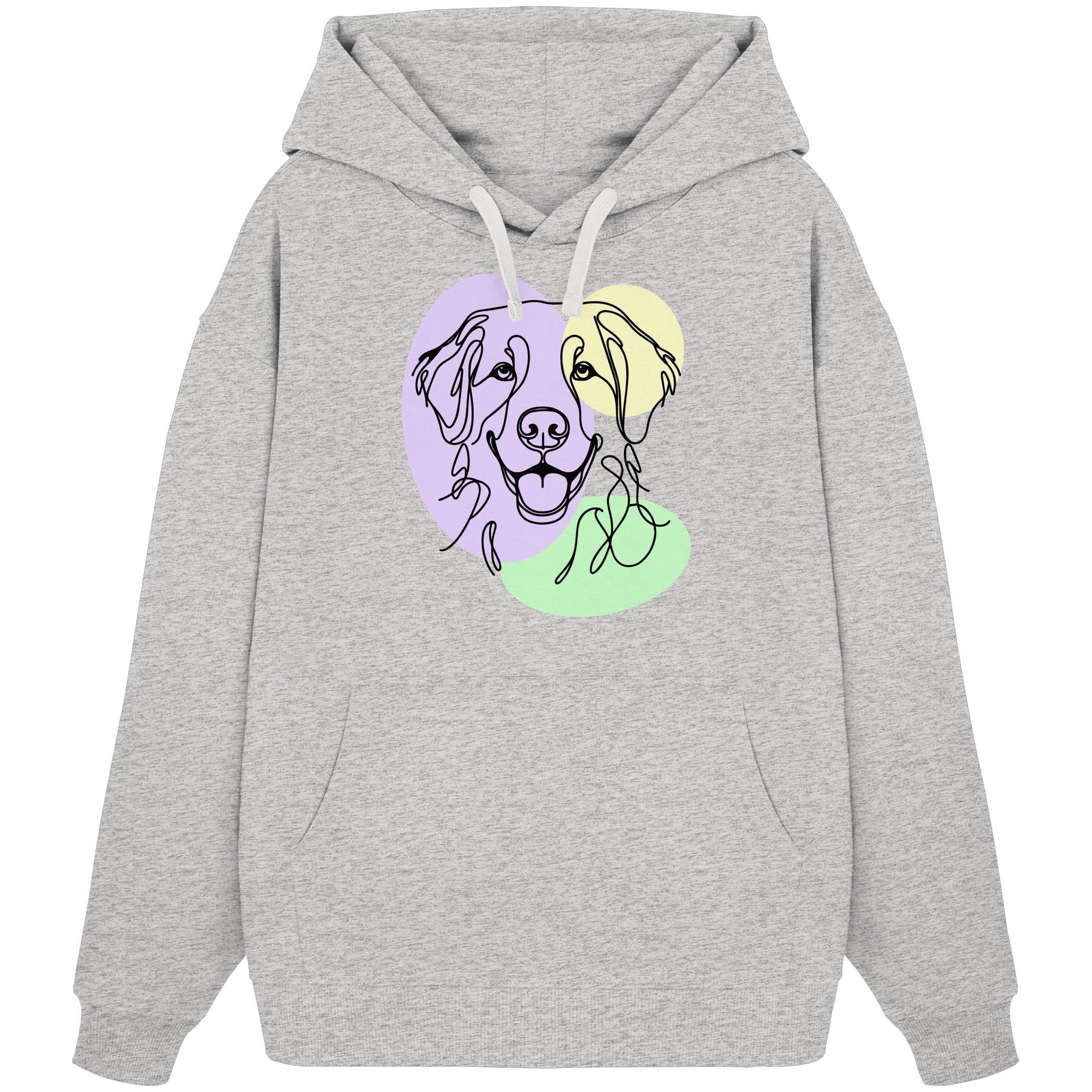 Line Art - Süßer Golden Retriever - Organic Oversize Hoodie