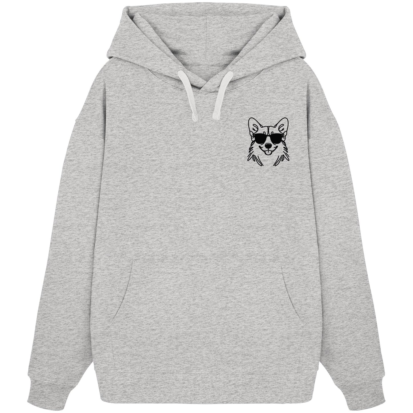 Line Art - Cooler Corgi - Organic Oversize Hoodie