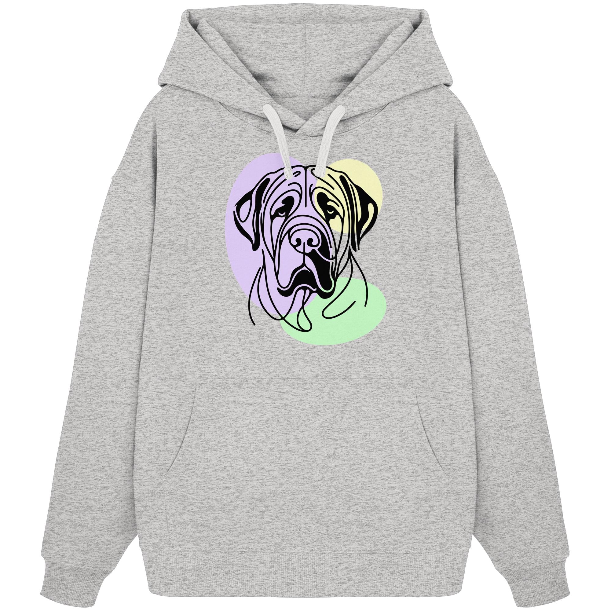 Line Art - Süßer Bullmastiff - Organic Oversize Hoodie