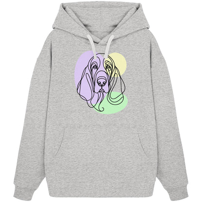 Line Art - Süßer Basset Hound - Organic Oversize Hoodie