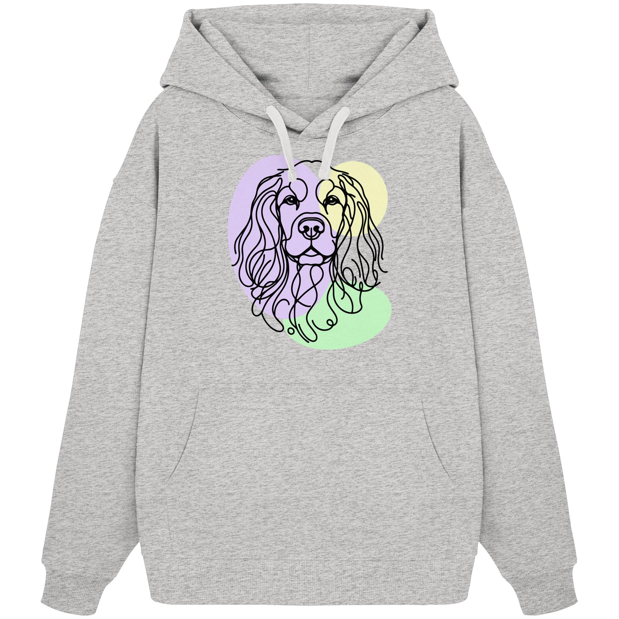 Line Art - Süßer Cocker Spaniel - Organic Oversize Hoodie