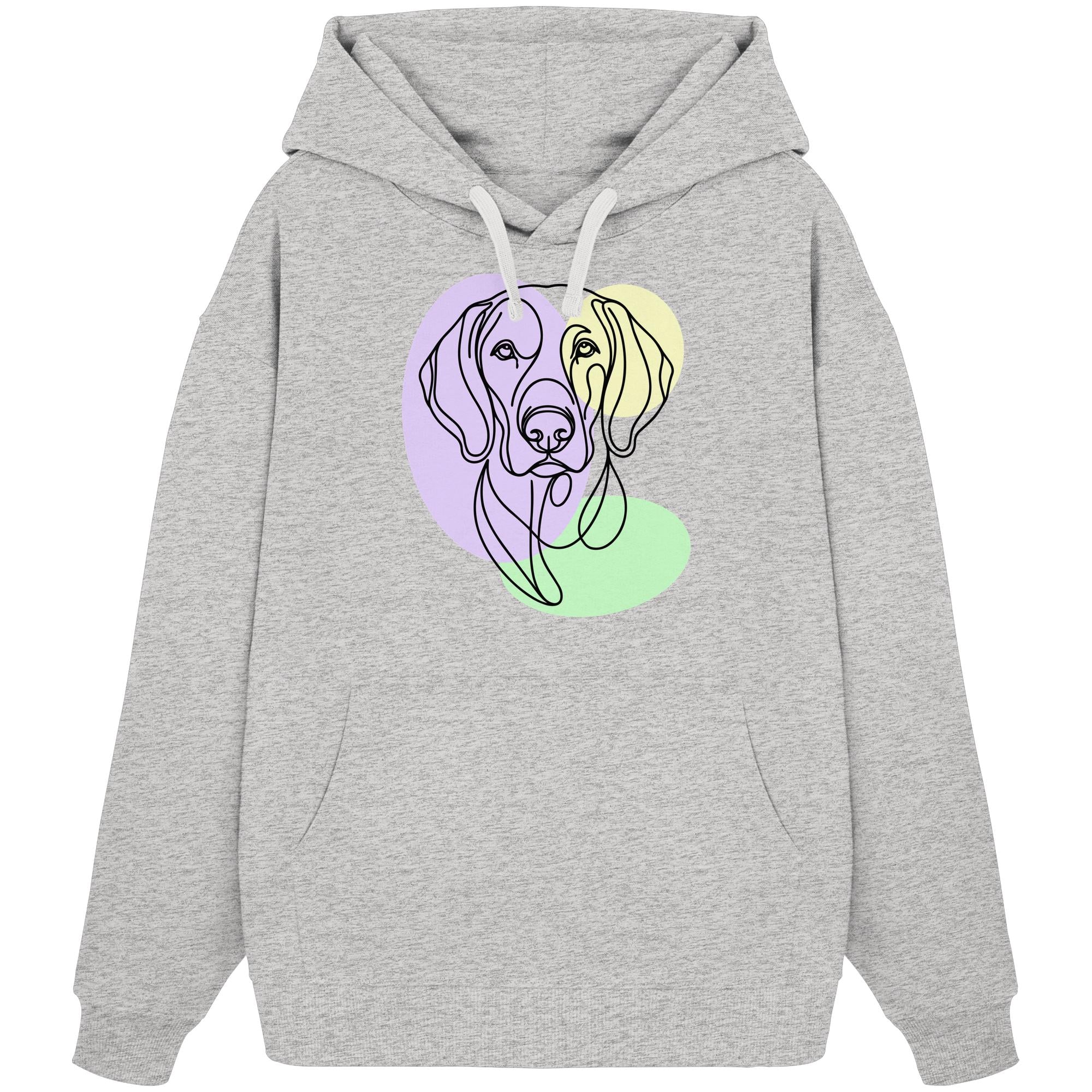 Line Art - Süßer Weimaraner - Organic Oversize Hoodie