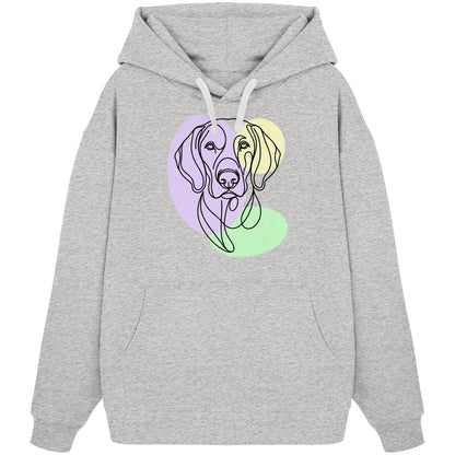 Line Art - Süßer Weimaraner - Organic Oversize Hoodie