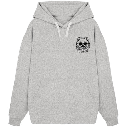 Line Art - Cooler Pomeranian - Organic Oversize Hoodie