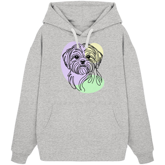 Line Art - Süßer Shih Tzu - Organic Oversize Hoodie