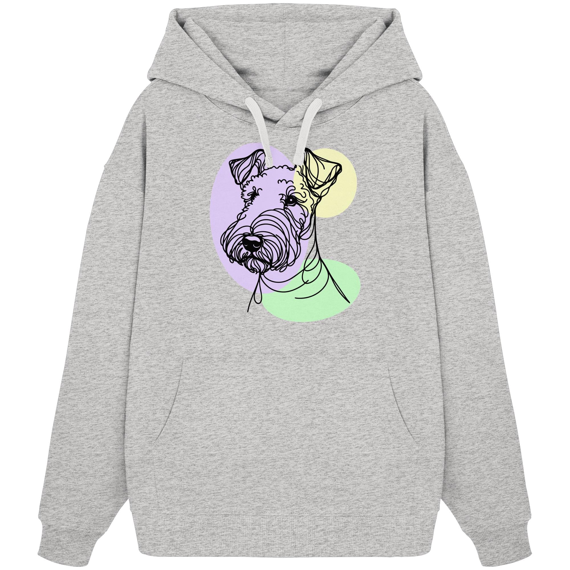 Line Art - Süßer Airedale Terrier - Organic Oversize Hoodie