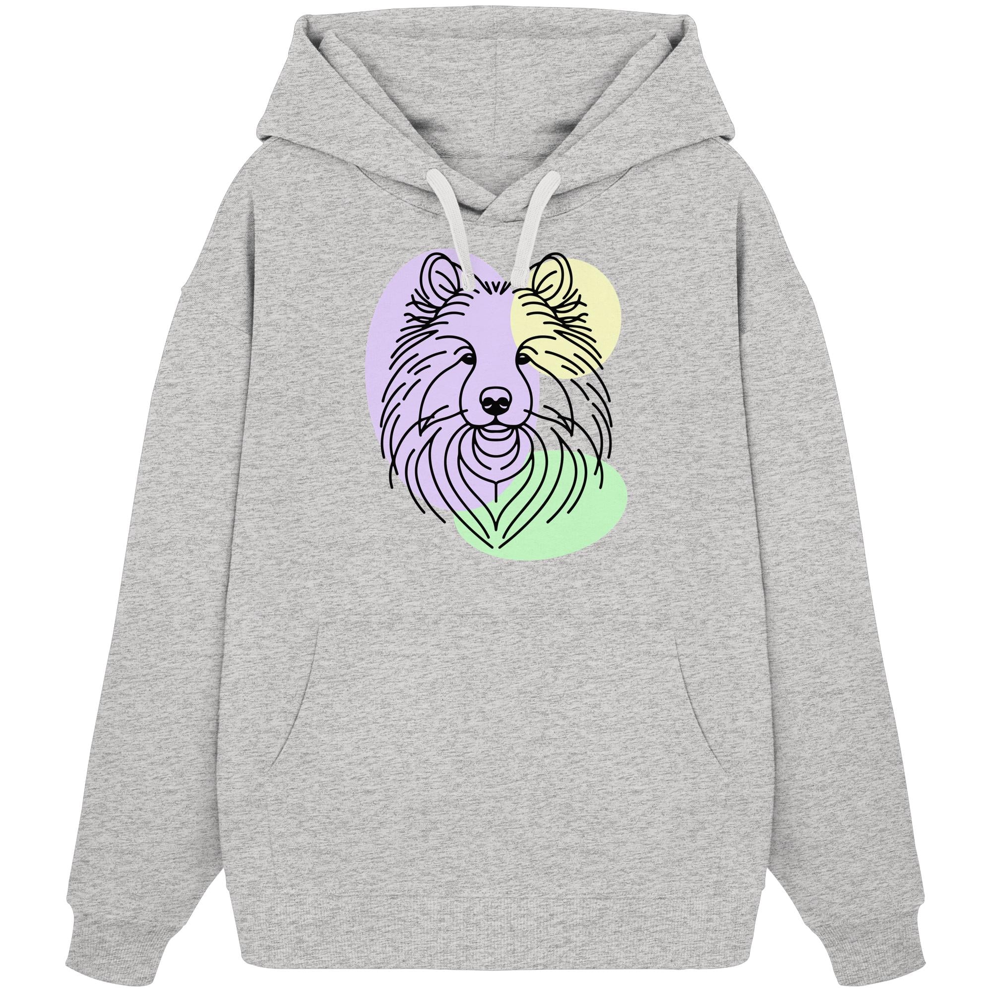 Line Art - Süßer Wolfsspitz - Organic Oversize Hoodie