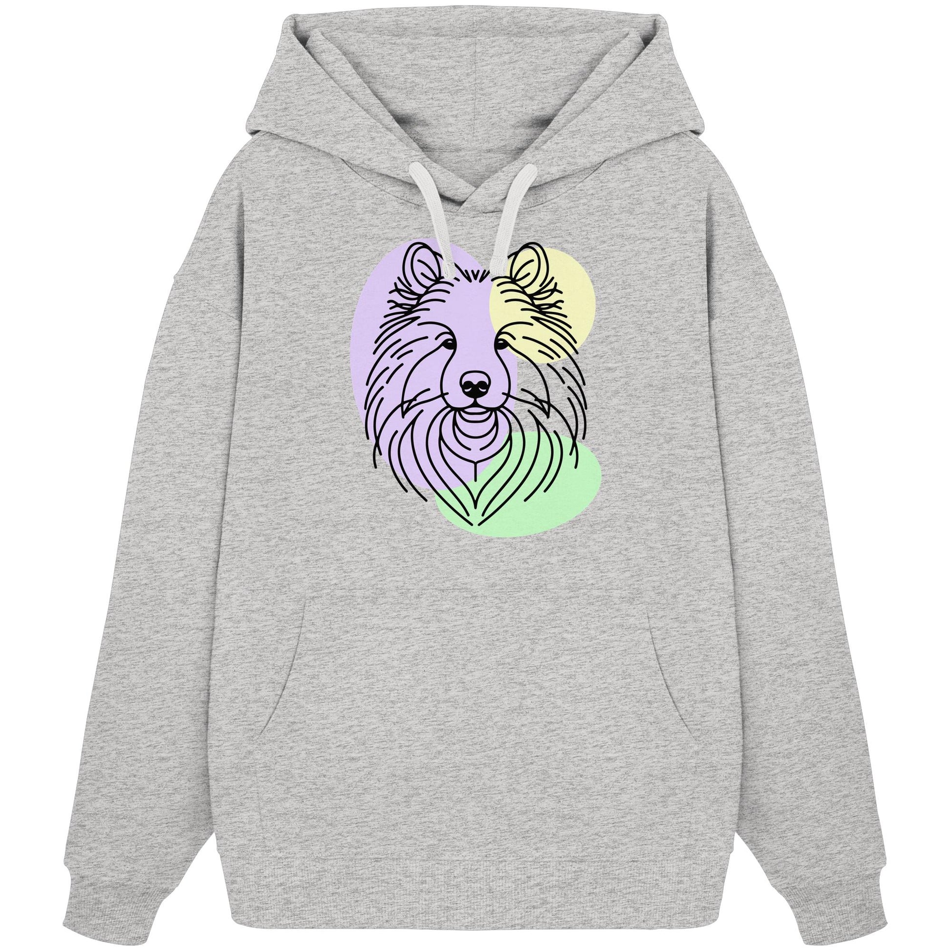 Line Art - Süßer Wolfsspitz - Organic Oversize Hoodie