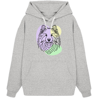 Line Art - Süßer Wolfsspitz - Organic Oversize Hoodie