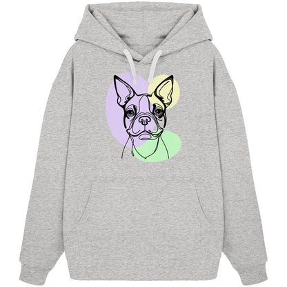 Line Art - Süßer Boston Terrier - Organic Oversize Hoodie