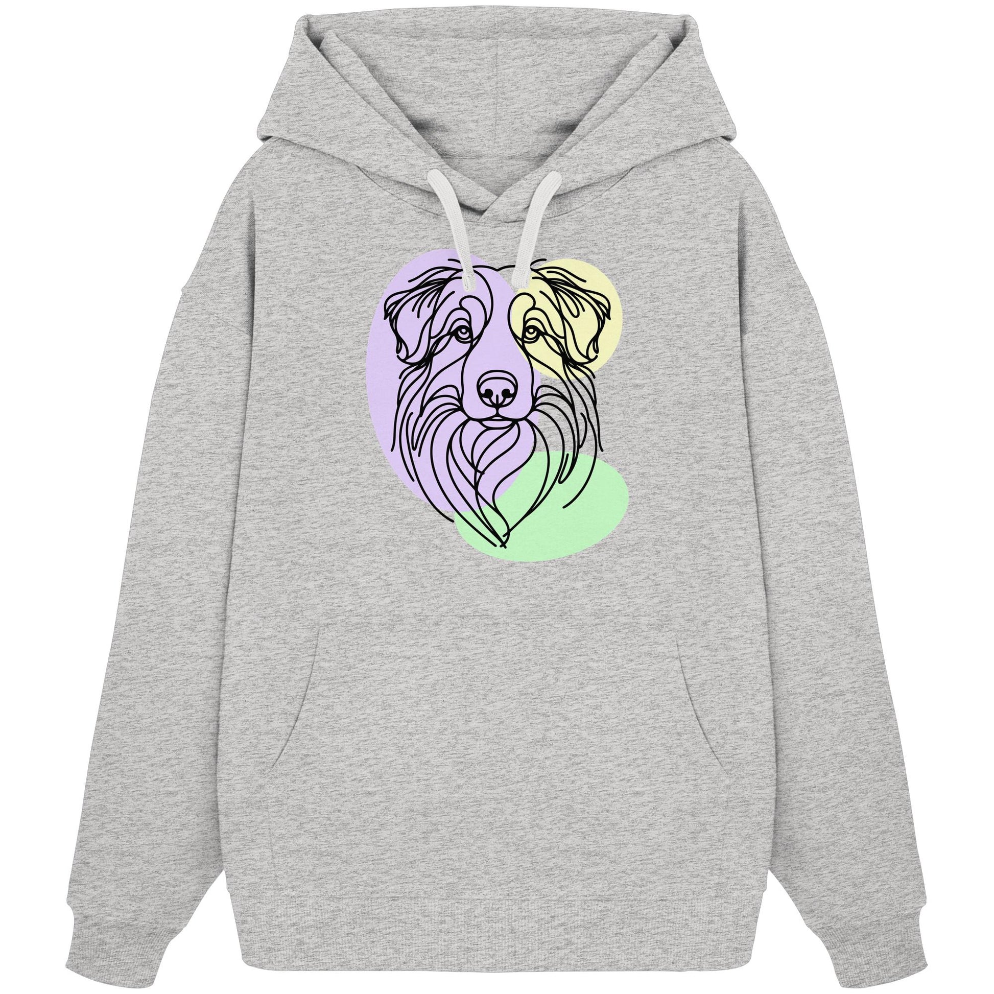 Line Art - Süßer Australian Shepherd - Organic Oversize Hoodie