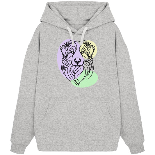 Line Art - Süßer Australian Shepherd - Organic Oversize Hoodie