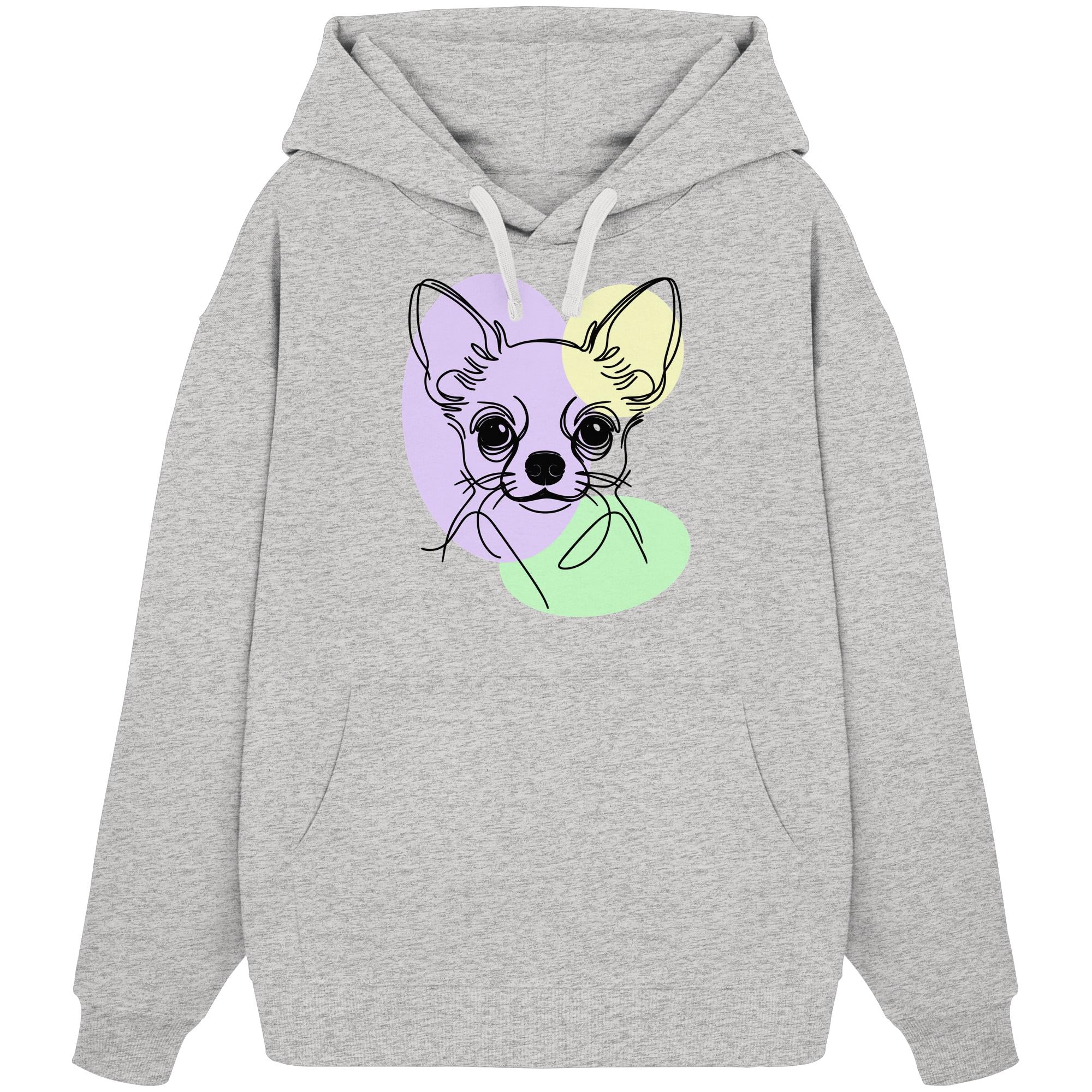 Line Art - Süßer Chihuahua (Kurzhaar) - Organic Oversize Hoodie