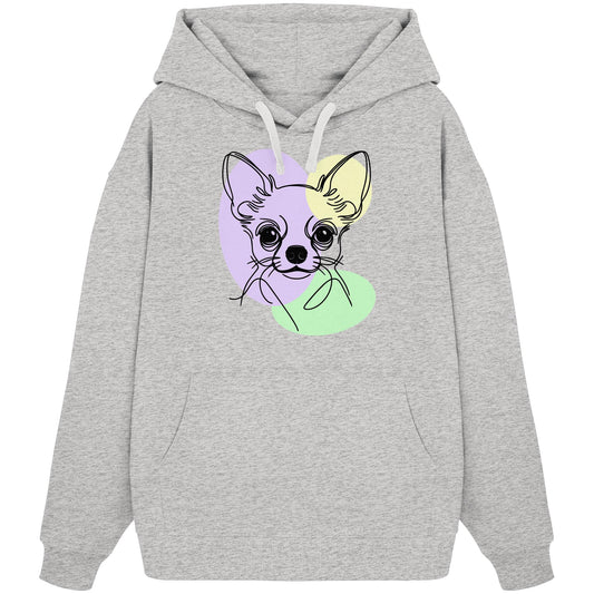 Line Art - Süßer Chihuahua (Kurzhaar) - Organic Oversize Hoodie
