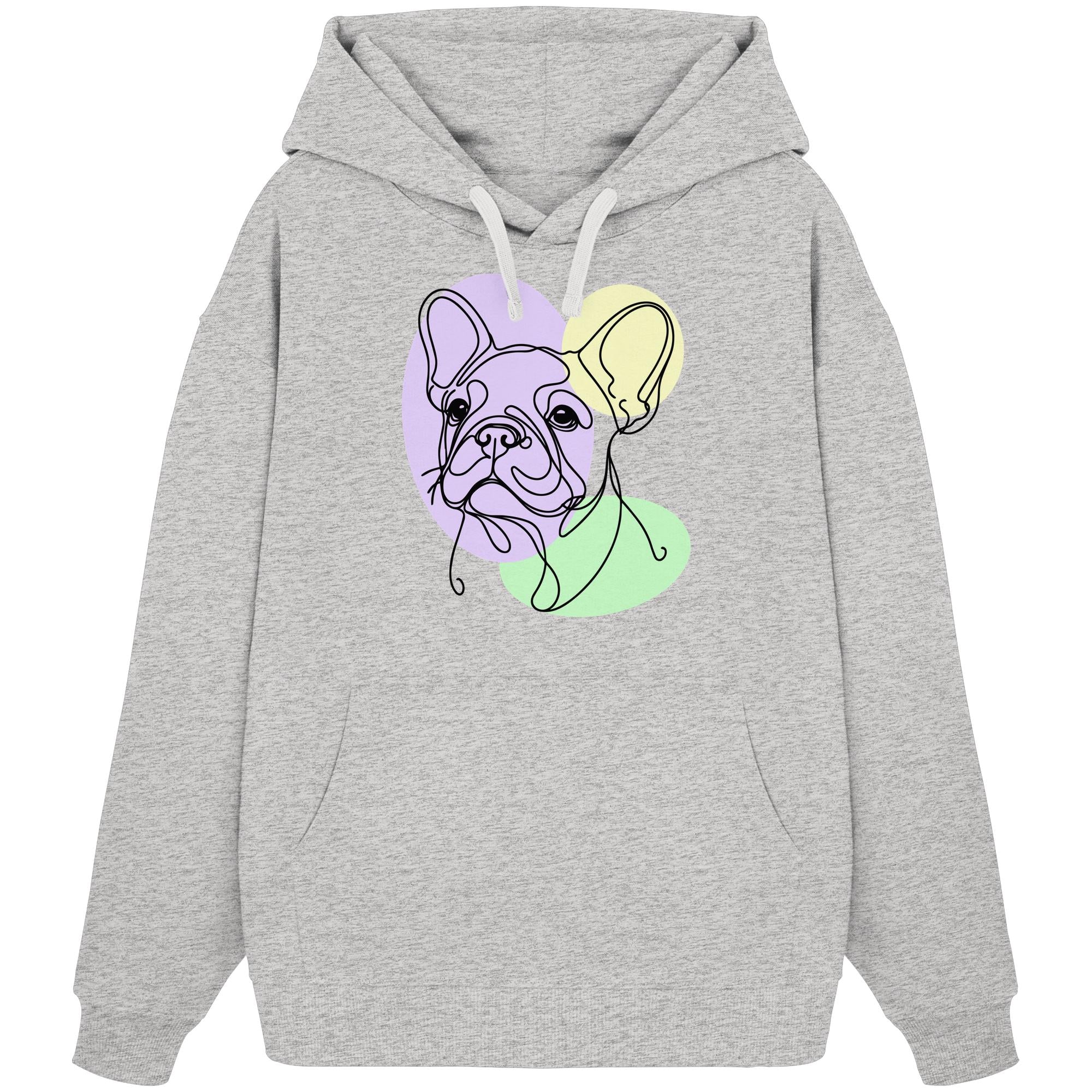 Line Art - Süße Französische Bulldogge - Organic Oversize Hoodie
