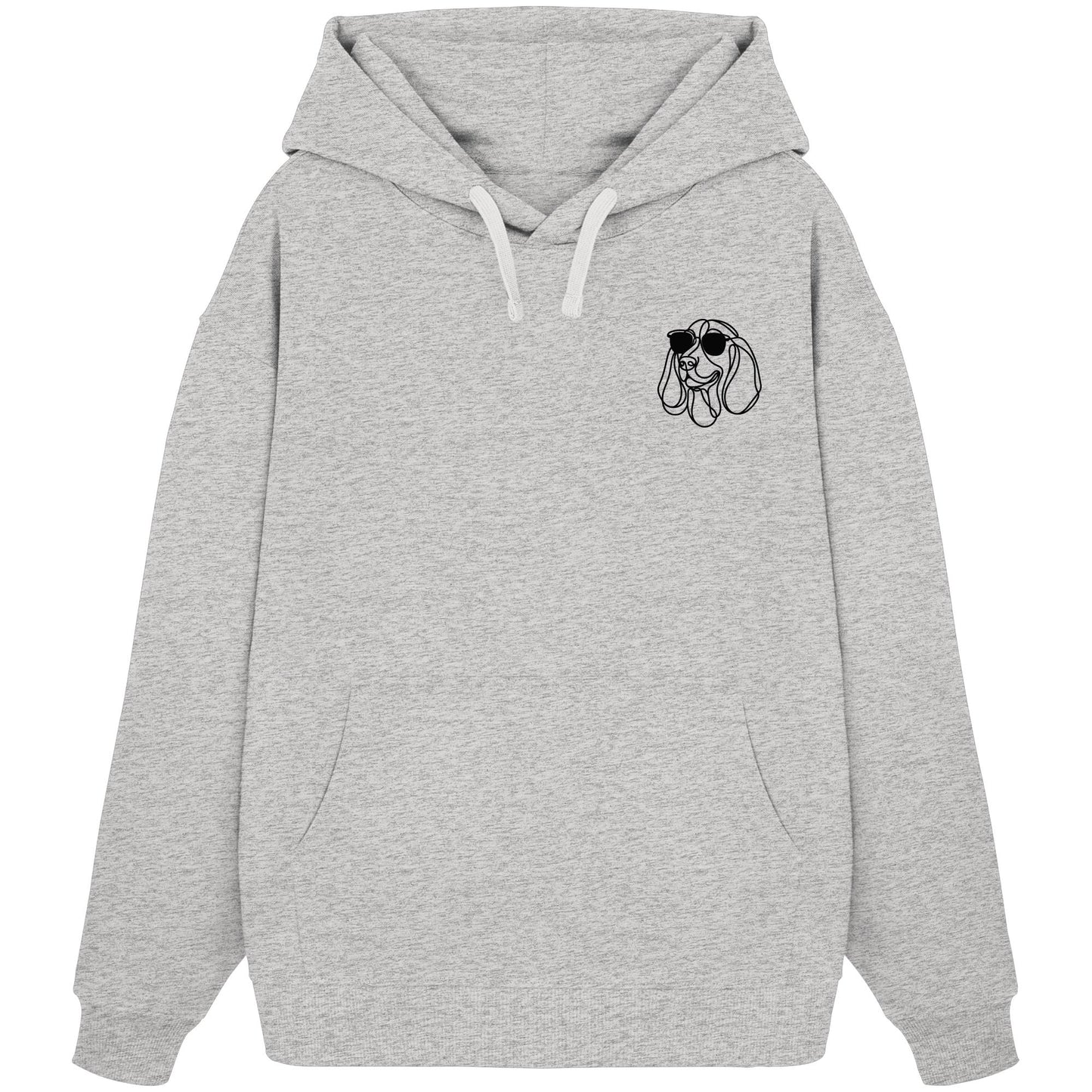 Line Art - Cooler Basset Hound - Organic Oversize Hoodie