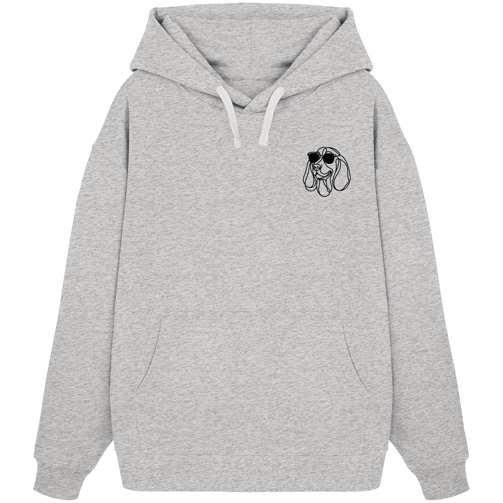 Line Art - Cooler Basset Hound - Organic Oversize Hoodie
