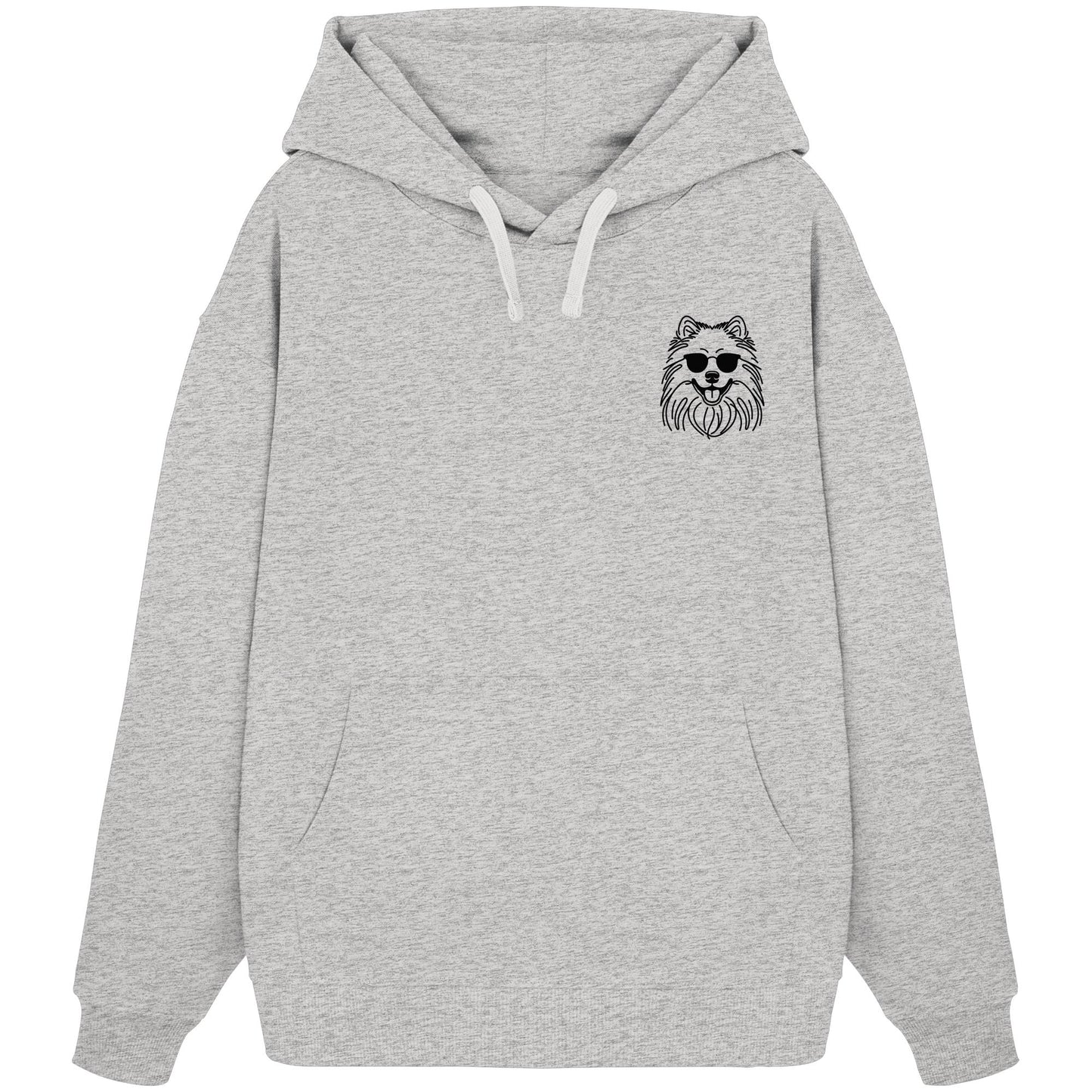Line Art - Cooler Wolfsspitz - Organic Oversize Hoodie