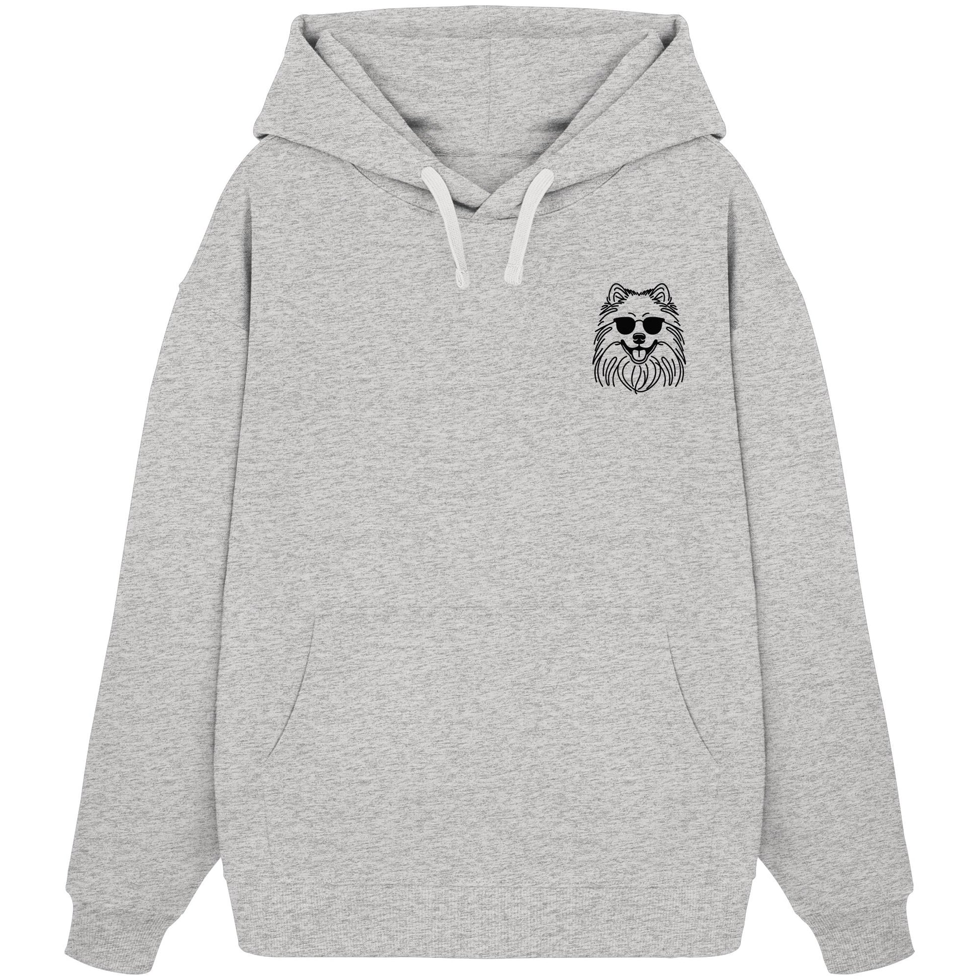 Line Art - Cooler Wolfsspitz - Organic Oversize Hoodie