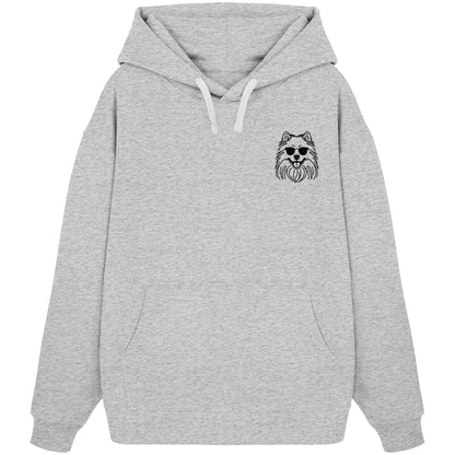 Line Art - Cooler Wolfsspitz - Organic Oversize Hoodie
