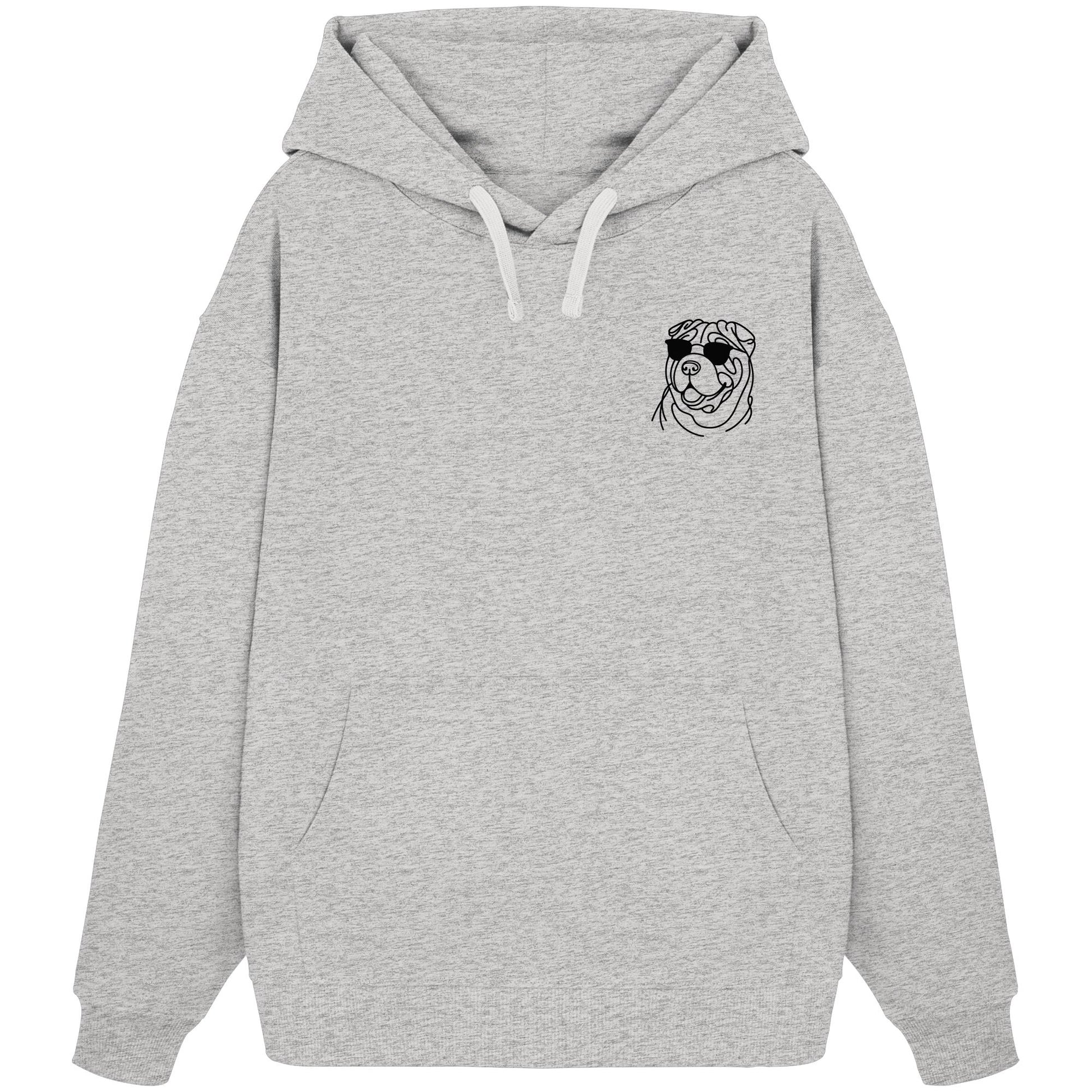Line Art - Cooler Shar-Pei - Organic Oversize Hoodie