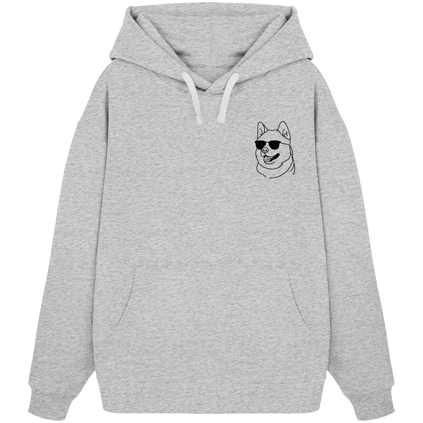 Line Art - Cooler Akita - Organic Oversize Hoodie