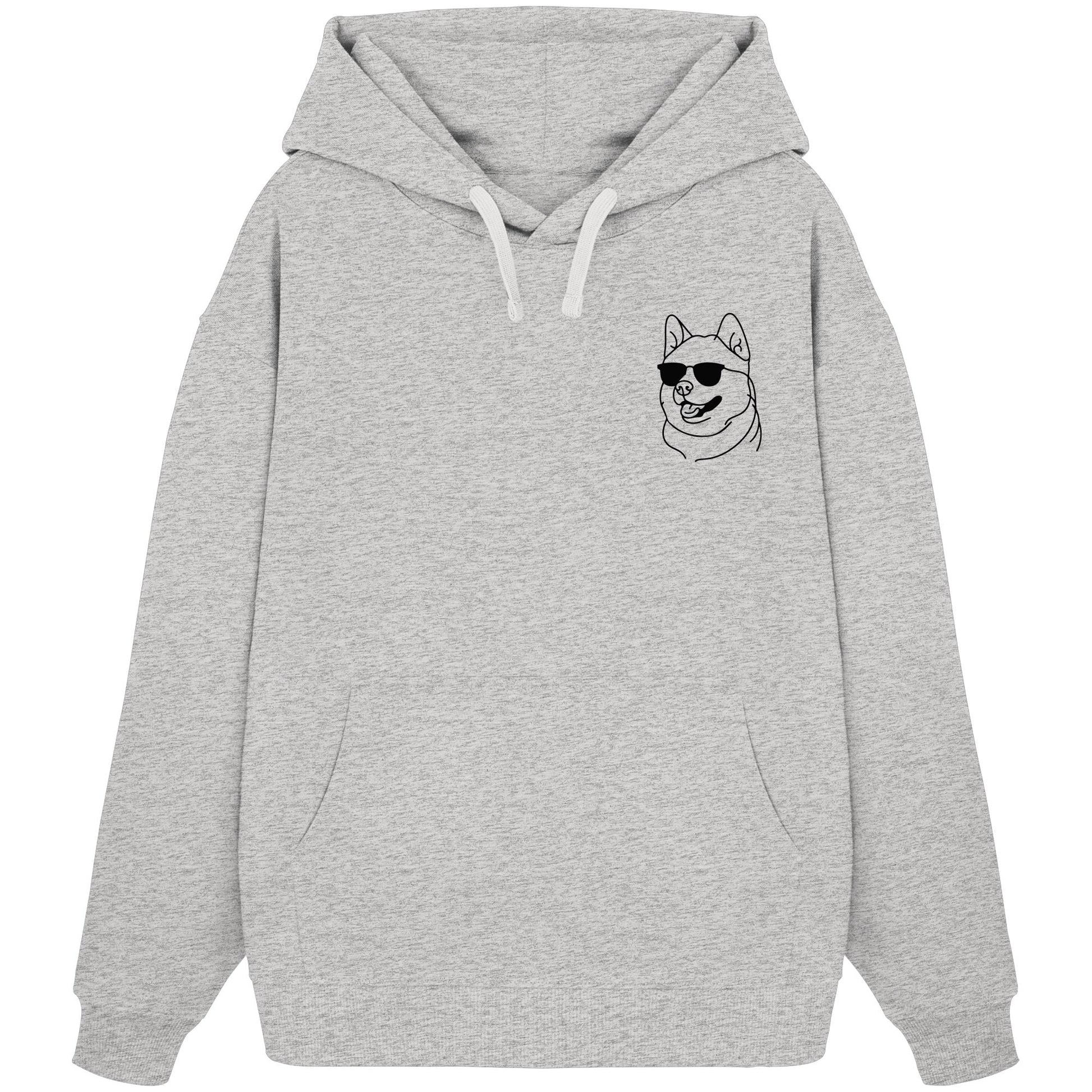 Line Art - Cooler Akita - Organic Oversize Hoodie