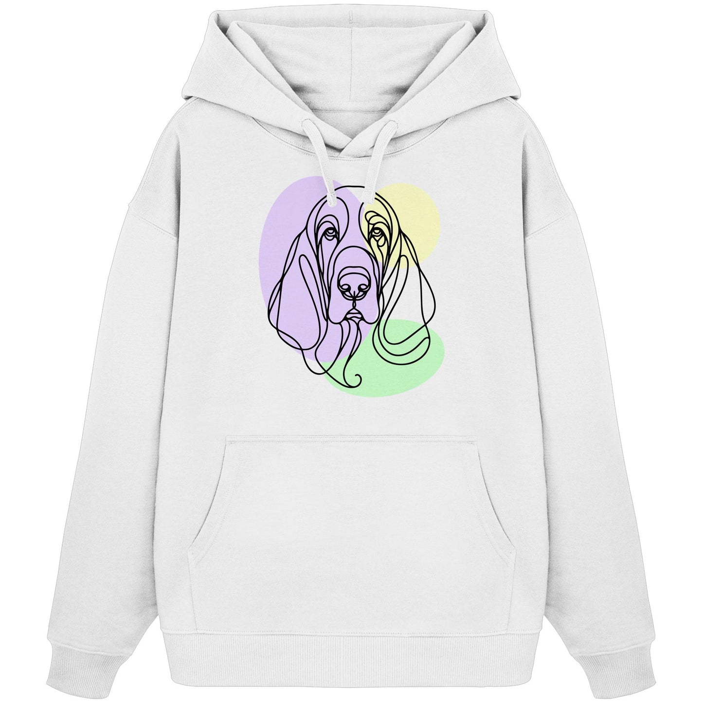 Line Art - Süßer Basset Hound - Organic Oversize Hoodie