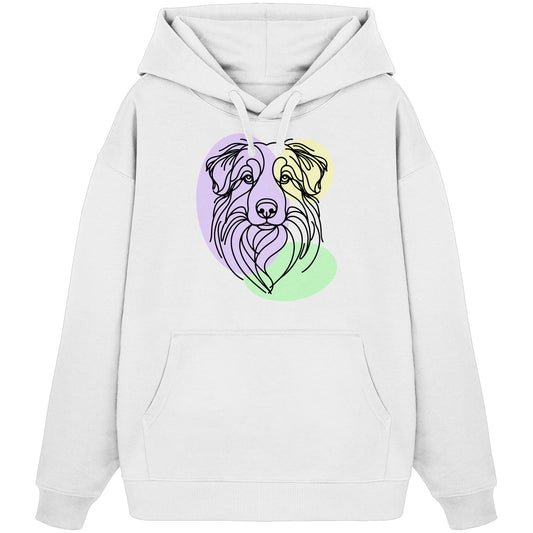 Line Art - Süßer Australian Shepherd - Organic Oversize Hoodie