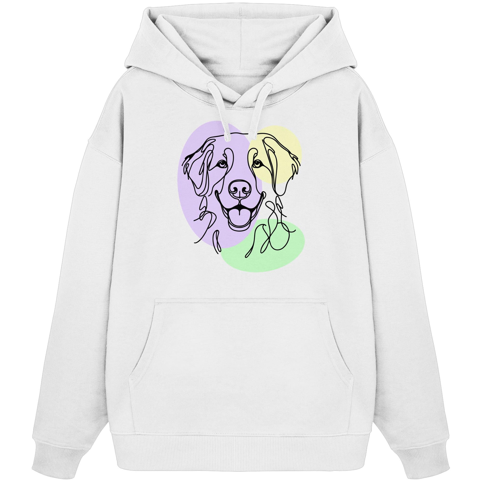 Line Art - Süßer Golden Retriever - Organic Oversize Hoodie
