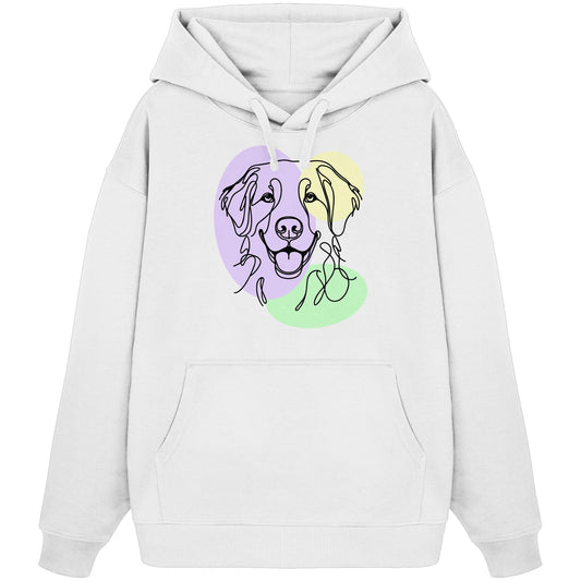 Line Art - Süßer Golden Retriever - Organic Oversize Hoodie