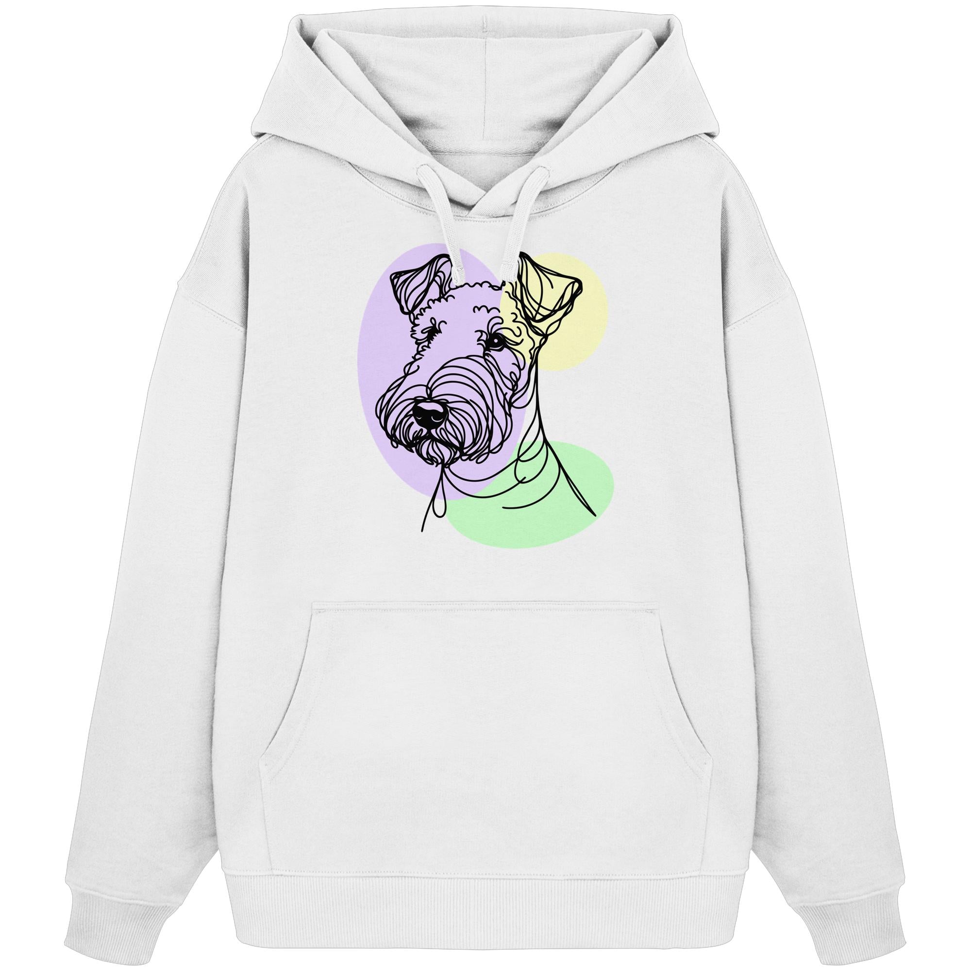 Line Art - Süßer Airedale Terrier - Organic Oversize Hoodie
